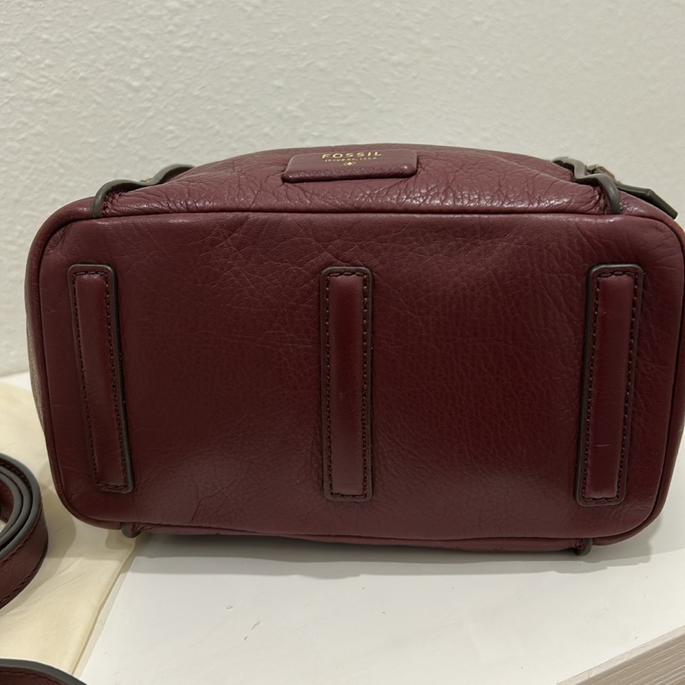 Fossil Emerson Leather Satchel, Double Handle Crossbody Bag - Picture 10 of 17